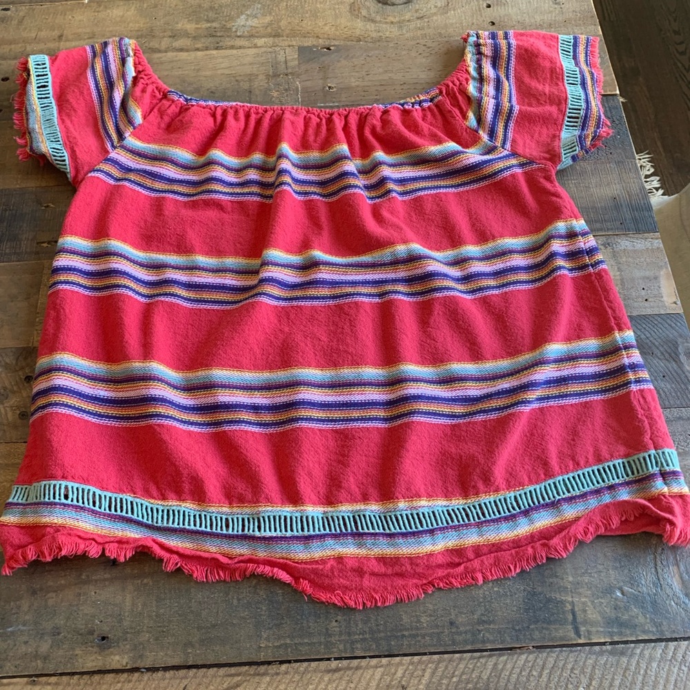 DRA Los Angeles Red striped Boho Top/Size Medium